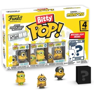 FUNKO BITTY POP! PACK FIGURAS MINIONS EYE, MATIE, CRO-MINION Y AU NATUREL
