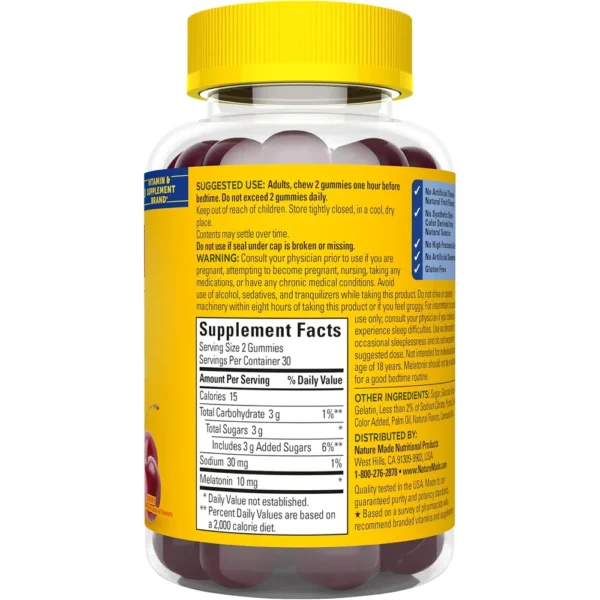 NATURE MADE MELATONINA LIBERACIÓN PROLONGADA 10 MG | 60 UND