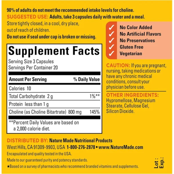 NATURE MADE COLINA 800 MG | 60 UND