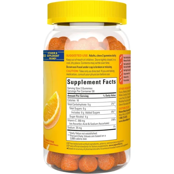 NATURE MADE VITAMINA C CERO AZÚCAR 250 MG | 100 UND