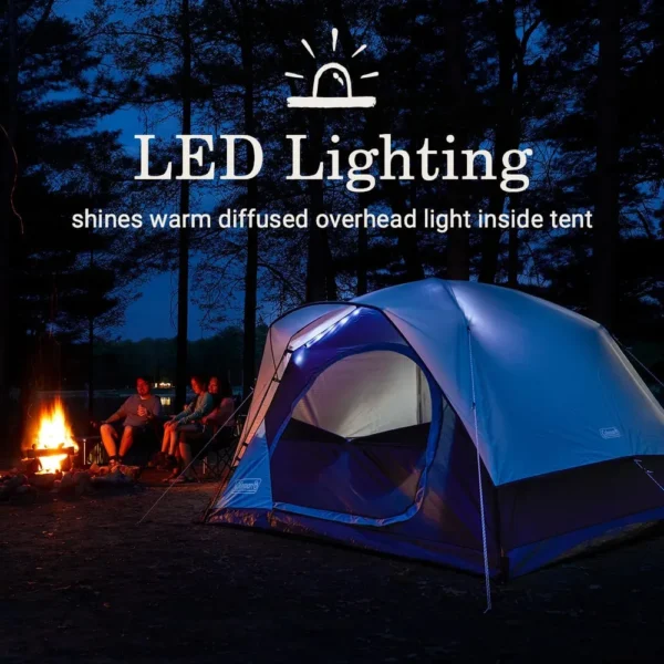 TIENDA DE CAMPAÑA COLEMAN SKYDOME LED 4 PERSONAS GRIS
