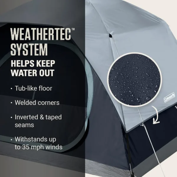 TIENDA DE CAMPAÑA COLEMAN SKYDOME LED 4 PERSONAS GRIS