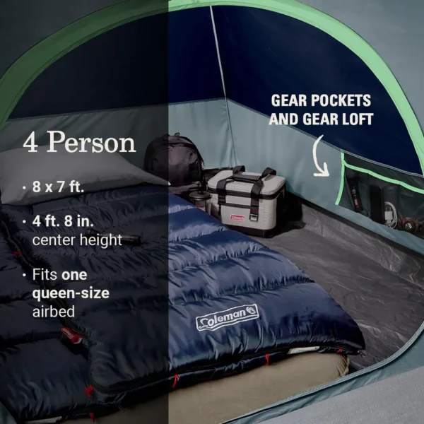 TIENDA DE CAMPAÑA COLEMAN SKYDOME LED 4 PERSONAS GRIS