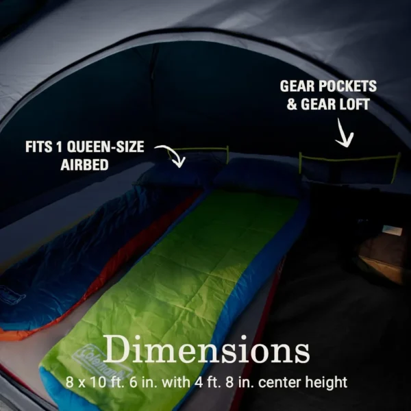 TIENDA DE CAMPAÑA COLEMAN SKYDOME PFAS FREE 4 PERSONAS VERDE