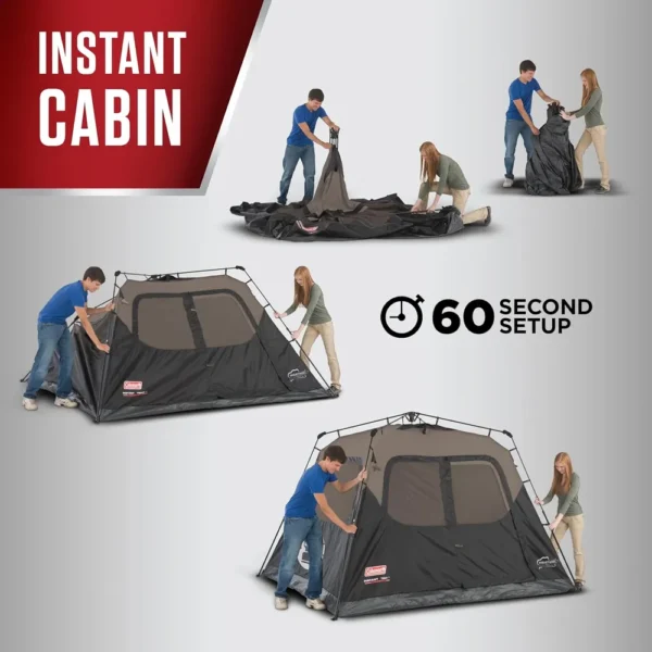 TIENDA DE CAMPAÑA INSTANTÁNEA COLEMAN PFAS FREE 4 PERSONAS NEGRO