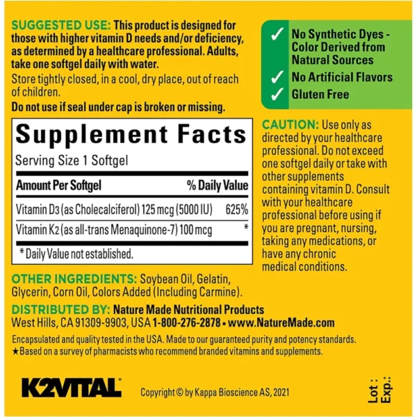 b0d96mysjj_4_webp.webp NATURE MADE PACK 2 VITAMINA D3 + K2 5000 UI | 30 UND C/U