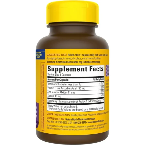 NATURE MADE PACK 2 SAÚCO + VITAMINA C + ZINC | 60 UND C/U
