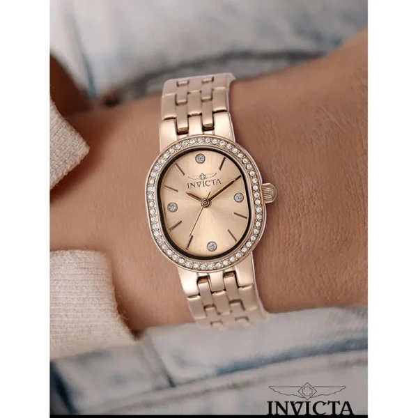 RELOJ INVICTA ANGEL MUJER CUARZO ORO ROSA PLATA