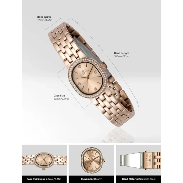 RELOJ INVICTA ANGEL MUJER CUARZO ORO ROSA PLATA