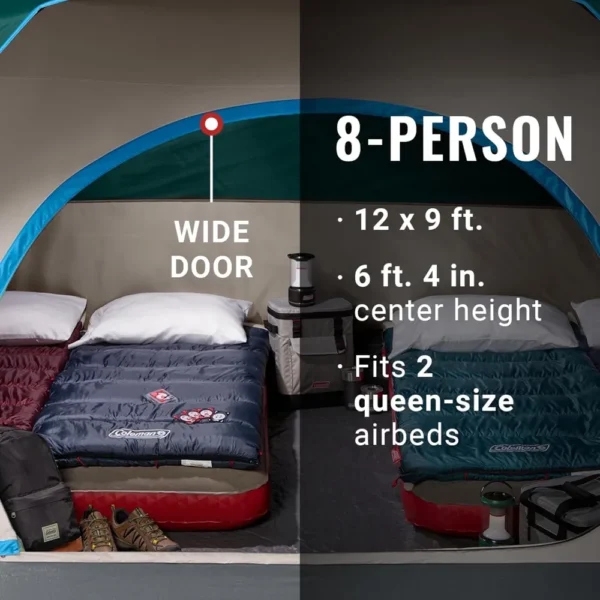 TIENDA DE CAMPAÑA COLEMAN SKYDOME PFAS FREE 8 PERSONAS VERDE
