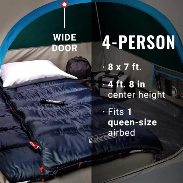 TIENDA DE CAMPAÑA COLEMAN SKYDOME PFAS FREE 4 PERSONAS EVERGREEN