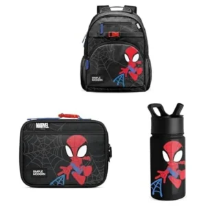 DISNEY SPIDER-MAN MOCHILA LONCHERA Y BOTELLA DE AGUA | PACK 3 PIEZAS