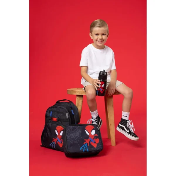 DISNEY SPIDER-MAN MOCHILA LONCHERA Y BOTELLA DE AGUA | PACK 3 PIEZAS