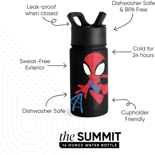 DISNEY SPIDER-MAN MOCHILA LONCHERA Y BOTELLA DE AGUA | PACK 3 PIEZAS