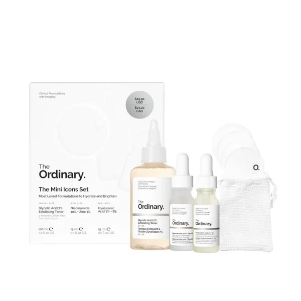 THE ORDINARY SET MINI ICONOS ACIDO GLICOLICO 7% NIACINAMIDA 10% ACIDO HIALURONICO 2% + B5 | 3 PZS