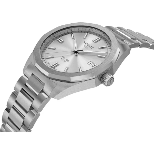 RELOJ TISSOT PRC 100 SOLAR PARA HOMBRE SILVER