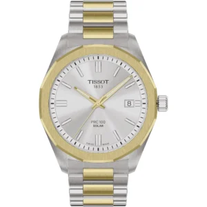 RELOJ TISSOT PRC 100 SOLAR PARA HOMBRE SILVER GOLD