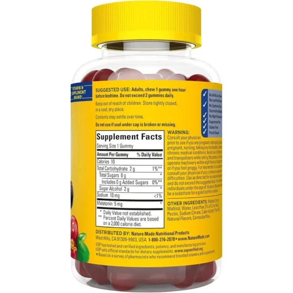 NATURE MADE PACK 2 MELATONINA CERO AZÚCAR 5 MG | 70 UND C/U