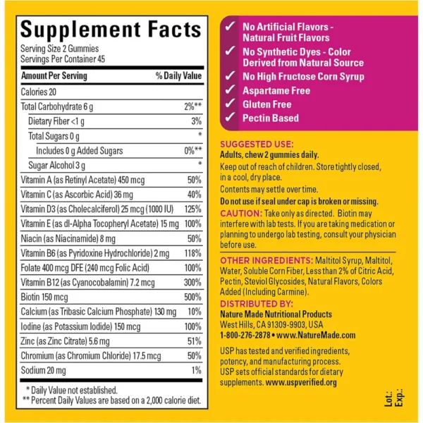 NATURE MADE MULTIVITAMÍNICO MUJER CERO AZÚCAR | 90 UND