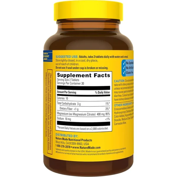 NATURE MADE MAGNESIO CITRATO 400 MG | 60 UND