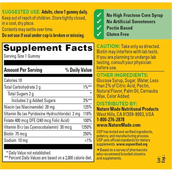 NATURE MADE COMPLEJO VITAMINA B | 60 UND