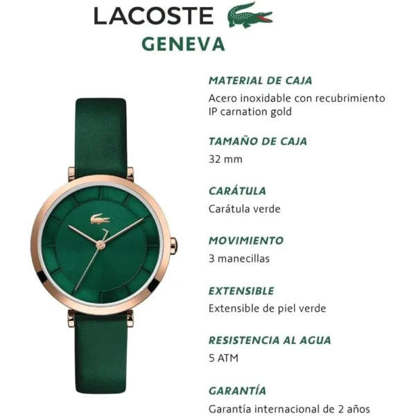 b00g3xwhc2_3_webp.webp RELOJ LACOSTE RIGA 3H DE CUARZO 34 MM MUJER - Green