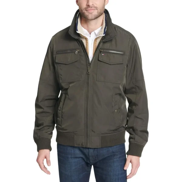 TOMMY HILFIGER CASACA BOMBER PARA HOMBRE | X-Small | Military Green