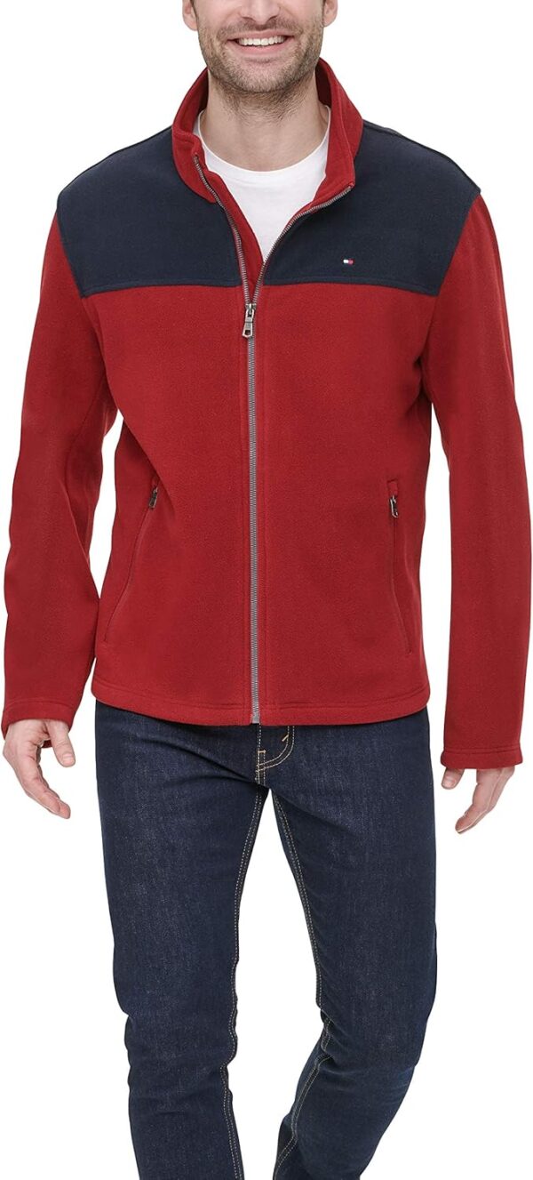 TOMMY HILFIGER CASACA CLÁSICA DE VELLÓN PARA HOMBRE | XL | Navy Blue/Red
