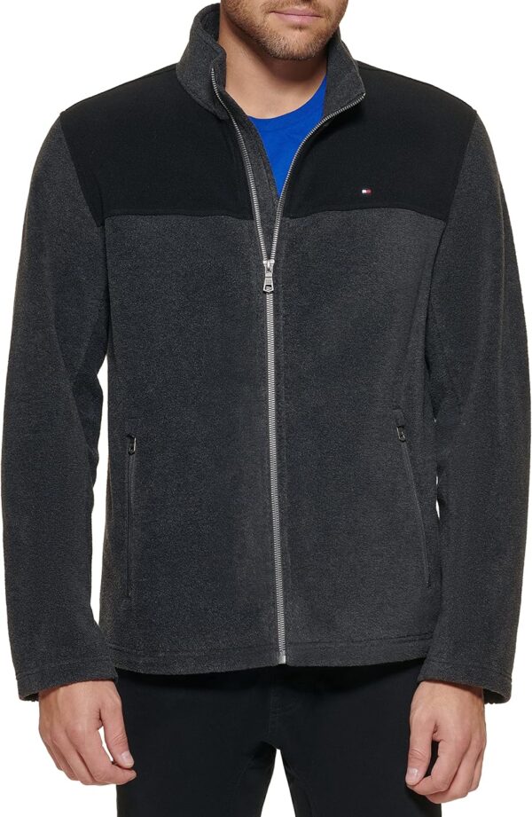 TOMMY HILFIGER CASACA CLÁSICA DE VELLÓN PARA HOMBRE | L | Black/Charcoal