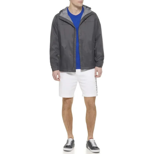 TOMMY HILFIGER CASACA LIGERA CON CAPUCHA PARA HOMBRE | XS | Charcoal