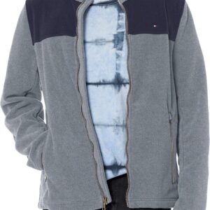 TOMMY HILFIGER CASACA CLÁSICA DE VELLÓN PARA HOMBRE | L | Navy Blue/Light Gray