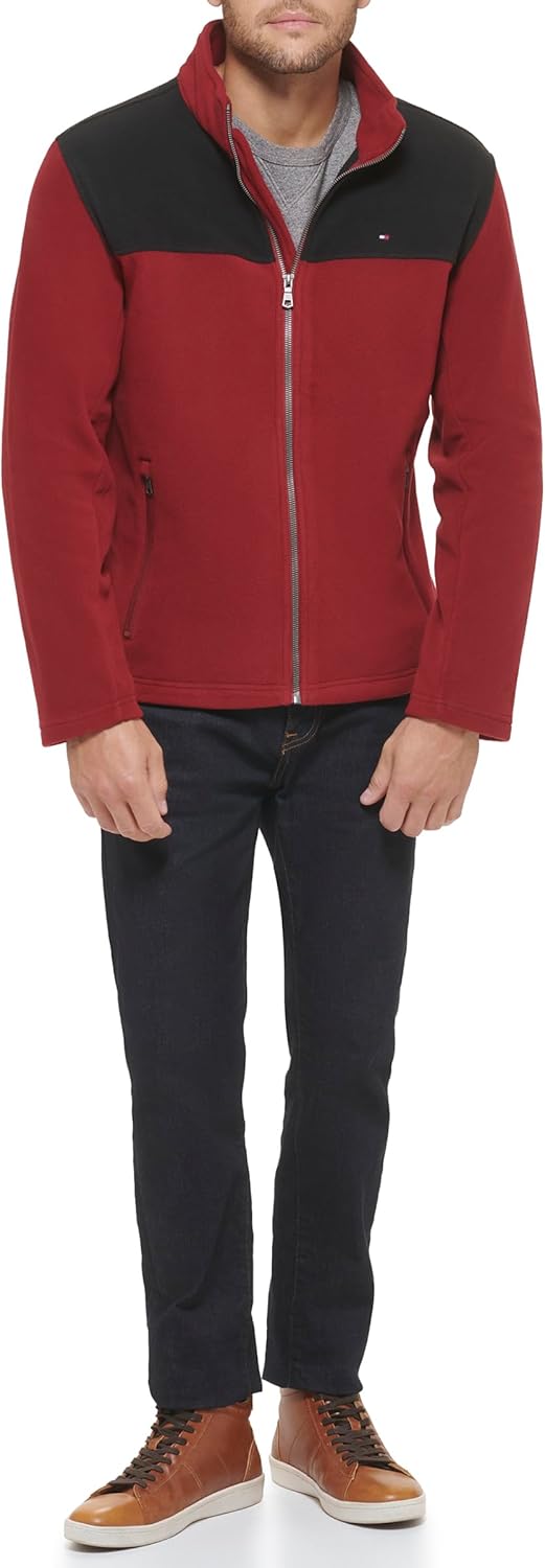 TOMMY HILFIGER CASACA CLÁSICA DE VELLÓN PARA HOMBRE | S | Black/Red