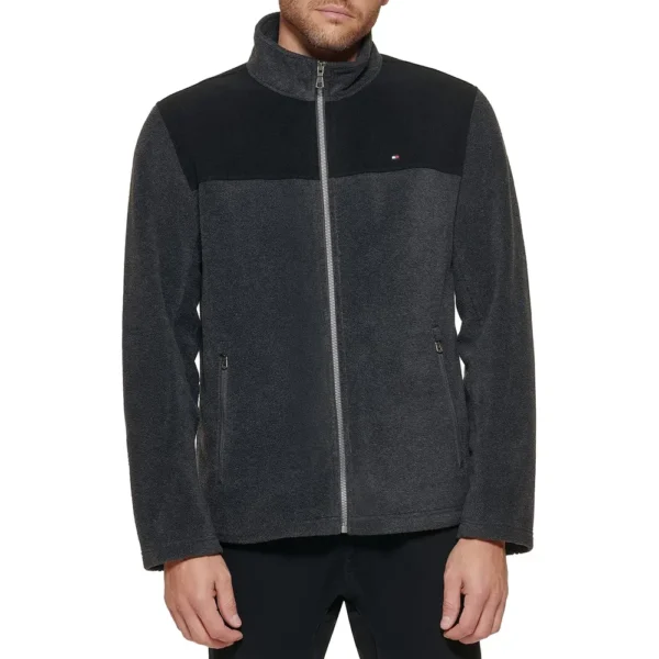 TOMMY HILFIGER CASACA CLÁSICA DE VELLÓN PARA HOMBRE | M | Black/Charcoal