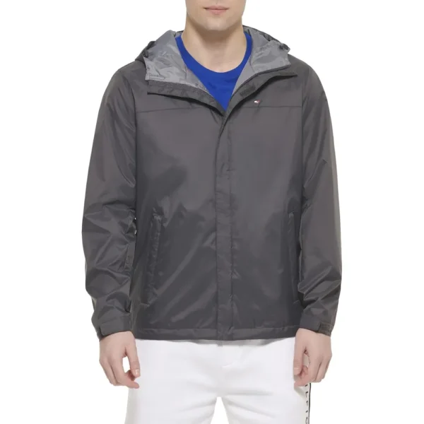 TOMMY HILFIGER CASACA  LIGERA CON CAPUCHA PARA HOMBRE | XS | Charcoal