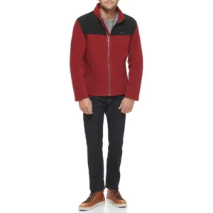 TOMMY HILFIGER CASACA CLÁSICA DE VELLÓN PARA HOMBRE | M | Black/Red