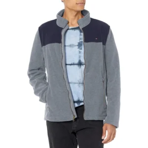 TOMMY HILFIGER CASACA CLÁSICA DE VELLÓN PARA HOMBRE | XL | Navy Blue/Light Gray