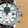 Citizen CA0850-59L reloj Brycen Eco-Drive cronógrafo para hombre en acero | 44 mm - Marrón/marfil