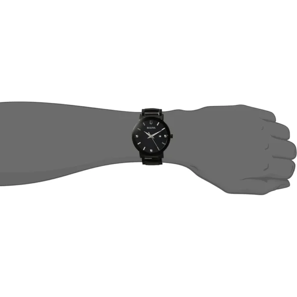 Bulova 98D144 reloj de cuarzo para hombre con diamante y cristal continuo | 42 mm - Negro