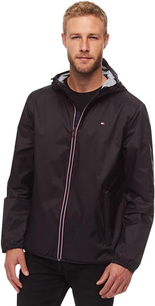 b07bfty2vn_0.jpeg TOMMY HILFIGER CASACA LIGERA CON CAPUCHA PARA HOMBRE | S | Black