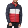 TOMMY HILFIGER CASACA ACOLCHADA ULTRALIGERA PARA HOMBRE | L | Midnight/Ice/Red Block