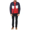 TOMMY HILFIGER CASACA ACOLCHADA ULTRALIGERA PARA HOMBRE | L | Midnight/Ice/Red Block