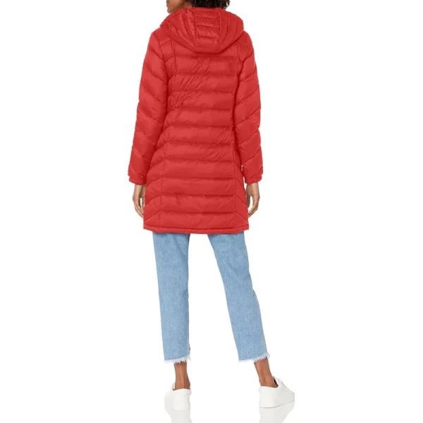CASACA TOMMY HILFIGER PLUMÓN PLEGABLE LARGO MEDIO MUJER | S | Crimson Chevron Fold