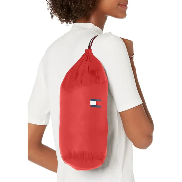 CASACA TOMMY HILFIGER PLUMÓN PLEGABLE LARGO MEDIO MUJER | S | Crimson Chevron Fold
