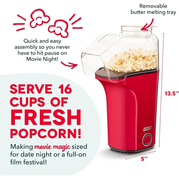 b07nwcgndw_1.webp MÁQUINA DE PALOMITAS DASH FRESH POP 16 TAZAS | ROJO