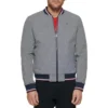 TOMMY HILFIGER CASACA BOMBER VARSITY PARA HOMBRE | S | Soft Protective Cover, Heather Gray