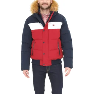 b07xvyn6xl_0_webp.webp TOMMY HILFIGER CASACA DE ESMÓQUEL PARA HOMBRE | L | Navy Blue/White/Red