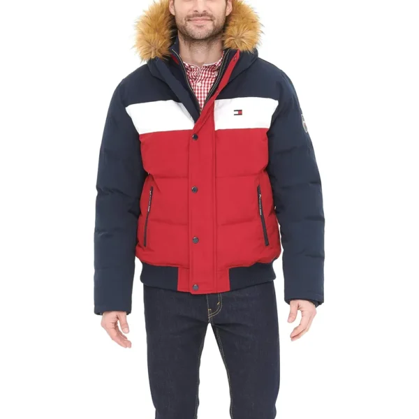 TOMMY HILFIGER CASACA DE ESMÓQUEL PARA HOMBRE | L | Navy Blue/White/Red