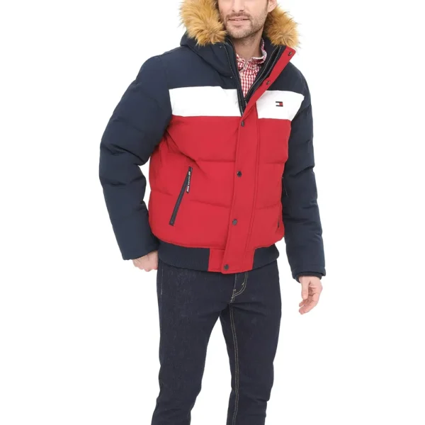 TOMMY HILFIGER CASACA DE ESMÓQUEL PARA HOMBRE | L | Navy Blue/White/Red