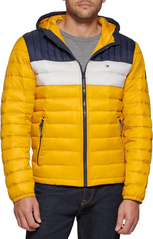 b08c7xhrvj_0.jpeg TOMMY HILFIGER CASACA ULTRA LOFT PARA HOMBRE | XL | Yellow Tricolor Stripes