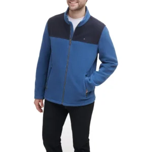 TOMMY HILFIGER CASACA CLÁSICA DE VELLÓN PARA HOMBRE | XL | Navy Blue/Royal Blue